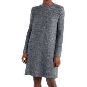 NWT J.Crew Grey Bow Tie Open Back Sweater Dress